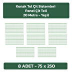 KONAK TEL ÇİT SİSTEMLERİ 8 ADET SADE PANEL ÇİT TELİ 75X250 CM YEŞİL