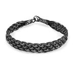 İlmek İlmek El Örgüsü Üç Sıralı Avangard 1000 Ayar Kazaz Erkek Bileklik