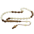 Sistemli Kuka İmameli Arpa Kesim Naturel Renk Deve Kemiği Tesbih