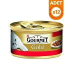 Gourmet Gold Kıyılmış Sığır Etli Konserve Yetişkin Kedi Maması 12 x 85 G