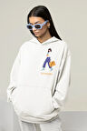 Özel Tasarım Çantalı Kadın Baskılı Unisex Oversize Hoodie
