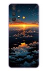 Samsung Galaxy A32 Uyumlu Gün Batımı ve Ay Baskılı Silikon Kılıf