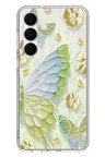 Samsung Galaxy S25 FE Uyumlu Yeşil Mavi Kelebek Baskılı Silikon Kılıf