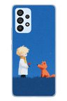 Samsung Galaxy A53 Uyumlu Sarışın Çocuk ve Köpek Baskılı Silikon Kılıf