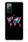 Samsung Galaxy S20 FE Uyumlu Dünya Renkli Haritası Baskılı Silikon Kılıf