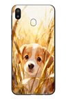 Samsung Galaxy M20 Uyumlu Golden Köpek Baskılı Silikon Kılıf