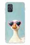Samsung Galaxy M51 Uyumlu Yağlı Boya Pop-Art Ördek Baskılı Silikon Kılıf