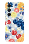 Tecno Spark 40 Pro Uyumlu Sulu Boya Meyve ve Çiçek Desenli Baskılı Silikon Kılıf