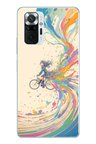 Redmi Note 10 Pro Uyumlu Rengarenk Bisikletli Kız Baskılı Silikon Kılıf