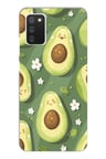 Samsung Galaxy A02S Uyumlu Yeşil Zeminli Sevimli Avokado Baskılı Silikon Kılıf