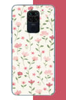 Redmi Note 9 Uyumlu pembe çiçekli pattern1 Baskılı Silikon Kılıf