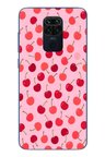 Redmi Note 9 Uyumlu Pembe Kirazlar Baskılı Silikon Kılıf