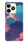 Realme C53 Uyumlu Renkli Doğal Bulutlar Baskılı Silikon Kılıf