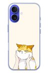 İphone 16 Uyumlu Sarı Kedi Yanakları Baskılı Silikon Kılıf