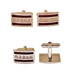 Kahverengi Gümüş Mixli 1.sınıf Kararmaz Taşlı Çelik Erkek Kol Düğmesi