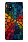 Samsung Galaxy M31s Uyumlu Gökkuşağı Renkli Kaldırım Baskılı Silikon Kılıf