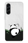 Samsung Galaxy A56 Uyumlu Bambuya Çıkan Panda Baskılı Silikon Kılıf