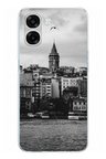 Oppo A6T - A6X Uyumlu Galata Kulesi ve Deniz Manzaralı Baskılı Silikon Kılıf