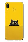 Samsung Galaxy M31 Uyumlu Sarı Gözlü Kedi Baskılı Silikon Kılıf