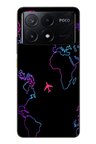 Poco X6 Pro Uyumlu Dünya Uçuşu Baskılı Silikon Kılıf