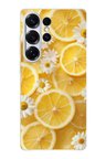 Samsung Galaxy S25 ULTRA Uyumlu Limon Dilimleri ve Papatya Desenli Baskılı Silikon Kılıf