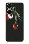 Redmi 13 Uyumlu Grinch Yeşil El ve Kırmızı Yılbaşı Topu Baskılı Silikon Kılıf