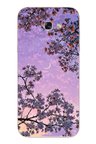 Samsung Galaxy A7 (2017) Uyumlu Mor Gökyüzülü Ağaç Baskılı Silikon Kılıf