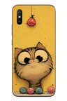 Redmi 9A Uyumlu Kedi Çizgisi Baskılı Silikon Kılıf