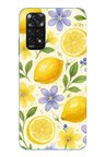 Redmi Note 11-11S Uyumlu Sulu Boya Limon ve Çiçek Desenli Baskılı Silikon Kılıf