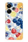 Redmi 13 Uyumlu Sulu Boya Meyve ve Çiçek Desenli Baskılı Silikon Kılıf
