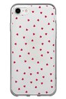 iPhone 6 - 6S Uyumlu Kırmızı Kalpler Tasarımlı Baskılı Silikon Kılıf