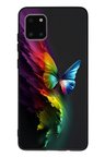 Samsung Galaxy Note 10 Lite Uyumlu Gökkuşağı Kelebeği Baskılı Silikon Kılıf