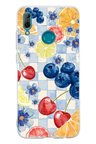 Huawei P Smart 2019 Uyumlu Sulu Boya Meyve ve Çiçek Desenli Baskılı Silikon Kılıf