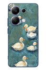 Poco X7 Pro Uyumlu Yüzen Ördekler Baskılı Silikon Kılıf