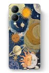 Vivo Y17s Uyumlu Güneş ve AY Evren Tasarımlı Baskılı Silikon Kılıf