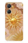 Vivo Y18 Uyumlu Altın Güneş ve Yıldız Desenli Baskılı Silikon Kılıf