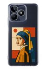Realme C53 Uyumlu Bauhaus İnci Küpeli Kız Baskılı Silikon Kılıf