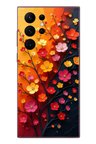 Samsung Galaxy S22 Ultra Uyumlu Sonbahar Çiçekleri Baskılı Silikon Kılıf