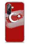 Samsung Galaxy A56 Uyumlu Türkiye Harita Detaylı Türk Bayrağı Baskılı Silikon Kılıf
