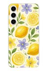 Samsung Galaxy S25 PLUS Uyumlu Sulu Boya Limon ve Çiçek Desenli Baskılı Silikon Kılıf