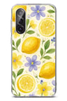 Samsung Galaxy A56 Uyumlu Sulu Boya Limon ve Çiçek Desenli Baskılı Silikon Kılıf