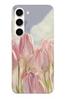 Samsung Galaxy S23 Uyumlu Pembe Laleler Baskılı Silikon Kılıf