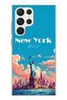 Samsung Galaxy S22 Ultra Uyumlu Özgürlük Heykeli New York Baskılı Silikon Kılıf