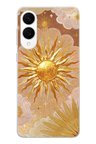 Samsung Galaxy S25 Edge Uyumlu Altın Güneş ve Yıldız Desenli Baskılı Silikon Kılıf