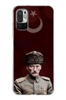 Redmi Note 10 5G Uyumlu Ay Yıldız ve Başkomutan Atatürk Baskılı Silikon Kılıf