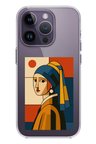iPhone 14 PRO MAX Uyumlu Bauhaus İnci Küpeli Kız Baskılı Silikon Kılıf