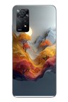 Redmi Note 11E Uyumlu Renk Dalgalı Manzara Baskılı Silikon Kılıf
