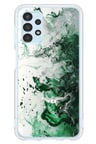 Samsung Galaxy A13 Uyumlu Yeşil Beyaz Dalgalar Baskılı Silikon Kılıf