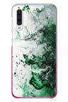 Samsung Galaxy A50 Uyumlu Yeşil Beyaz Dalgalar Baskılı Silikon Kılıf