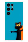 Samsung Galaxy S23 Ultra Uyumlu Kedi Uyarısı Baskılı Silikon Kılıf
